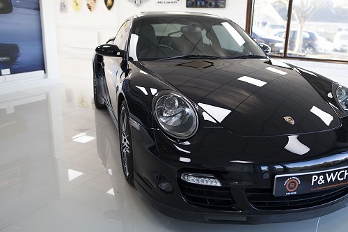 Black Porsche 911 turbo front