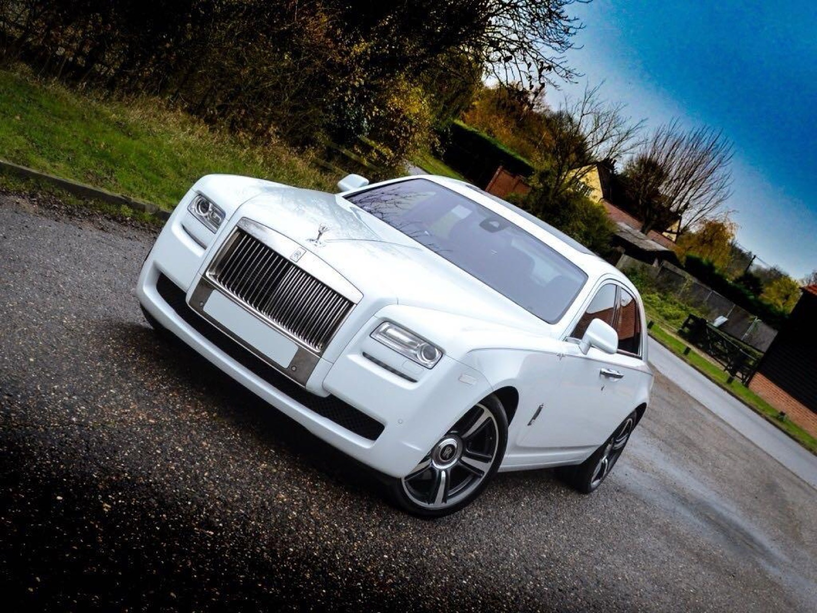 White Rolls-Royce wedding chauffeur car in Yorkshire